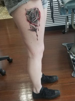 Most recent addition. Working towards completely covering both legs in small designs. 