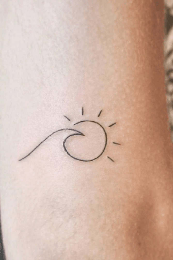 Buy Wave Sun Temporary Tattoo Online in India  Etsy