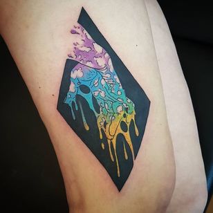 Tattoo by Onnie O'Leary #OnnieOLeary #newschool #color #illustrative #comicbook #scifi #surrealistic #strange #graphic #popart #hand #goo