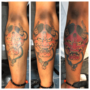 Got to do a quick fix up of this #HannyaMask for @walter_wrx ( ❌ Tattoo was not done by me originally ❌ ) Had to do this #traditionaljapanese hannya some justice 👺 Thanks brother for the trust #TattzByAG #Ink #Tattoo #Tatuaje #BodyArt #newyorkcity #newyorkcitytattoo #newyorkcitytattooartist #brooklyn #brooklyntattoo #brooklyntattooartist #traditional #traditionalart #traditionaltattoo #japanesetattoo #irezumi #fixedtattoo #rework