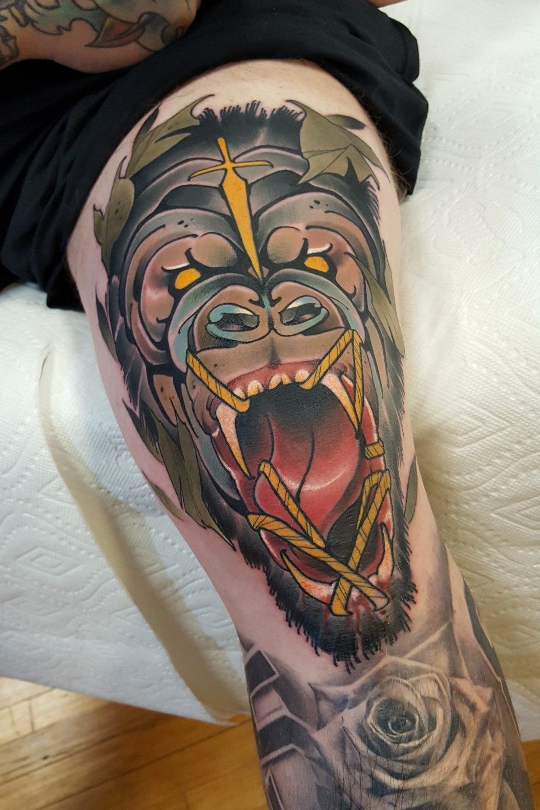 Tattoo uploaded by Robert Davies  Neo Traditional Gorilla Tattoo by Jethro  Wood Gorilla GorillaTattoo NeoTraditionalGorilla NeoTraditionalTattoo  JethroWood  Tattoodo