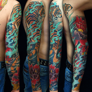 Sleeve by @fishero - Freihand tattoo #sleeve #sleevetattoo #fishero #fisherotattoo