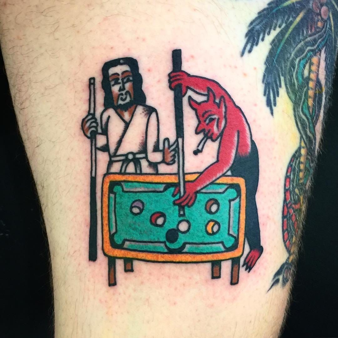 jesus vs devil tattoo