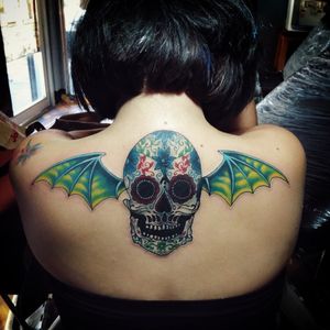 #deathbath tattoo for the love of #avengedsevenfold #a7x #sugarskull 