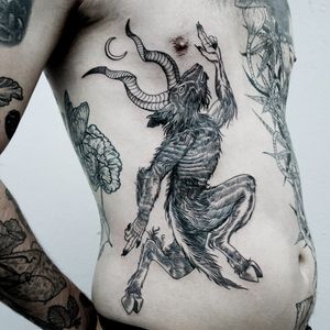 Tattoo by v_a_l_l_e_y #valley #ABM #abmvalley #satanictattoo #satan #devil #hell #hades #demon #evil #darkart #goat #sabaticgoat #moon #baphomet