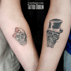 Love one another, but not make bond of love. Let it rather be a moving sea between the shores of your souls....#loverstattoo #couple #couplegoals #coupletattoos #tats #tattoodublin #skulltattoo #tattooideas 
