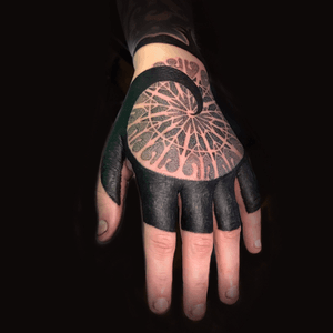 Dotwork hand tattoo