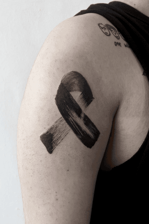 Brush stroke tattoo, Ribbon #brushstroke #hanutattoo #ribbon  Instagram: hanu_tattoo