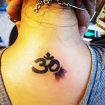 Om symbol #om #hindu #spiritual #kundalini #blackandgrey #stipple #necktattoo #lotus