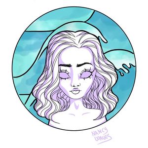 #queen #sea #waves #girl #pastel #pastelgoth #ocean #sad #hair 