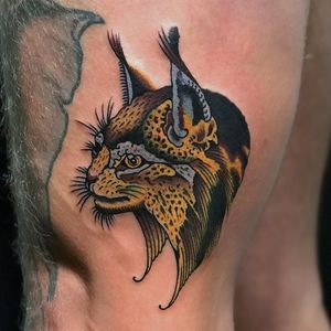 Tattoo by El Dragon #ElDragon #junglecattattoos #color #illustrative #lynx #cat #nature #animal #junglecat