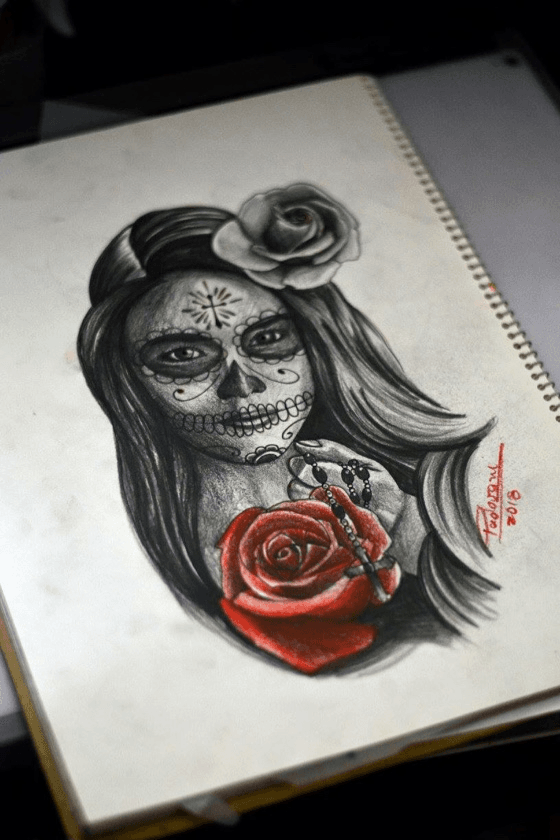 Dia De Muertos  MalanTattoo  Highest Quality Tattoos Handmade  Sculptures Paintings and Drawings Germany Neuwied