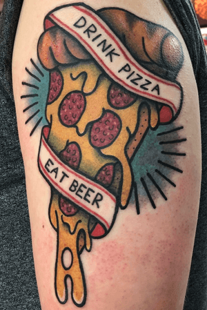 Pizza :D #pizza #neotraditional #color 