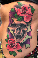 Neo trad skull and roses
