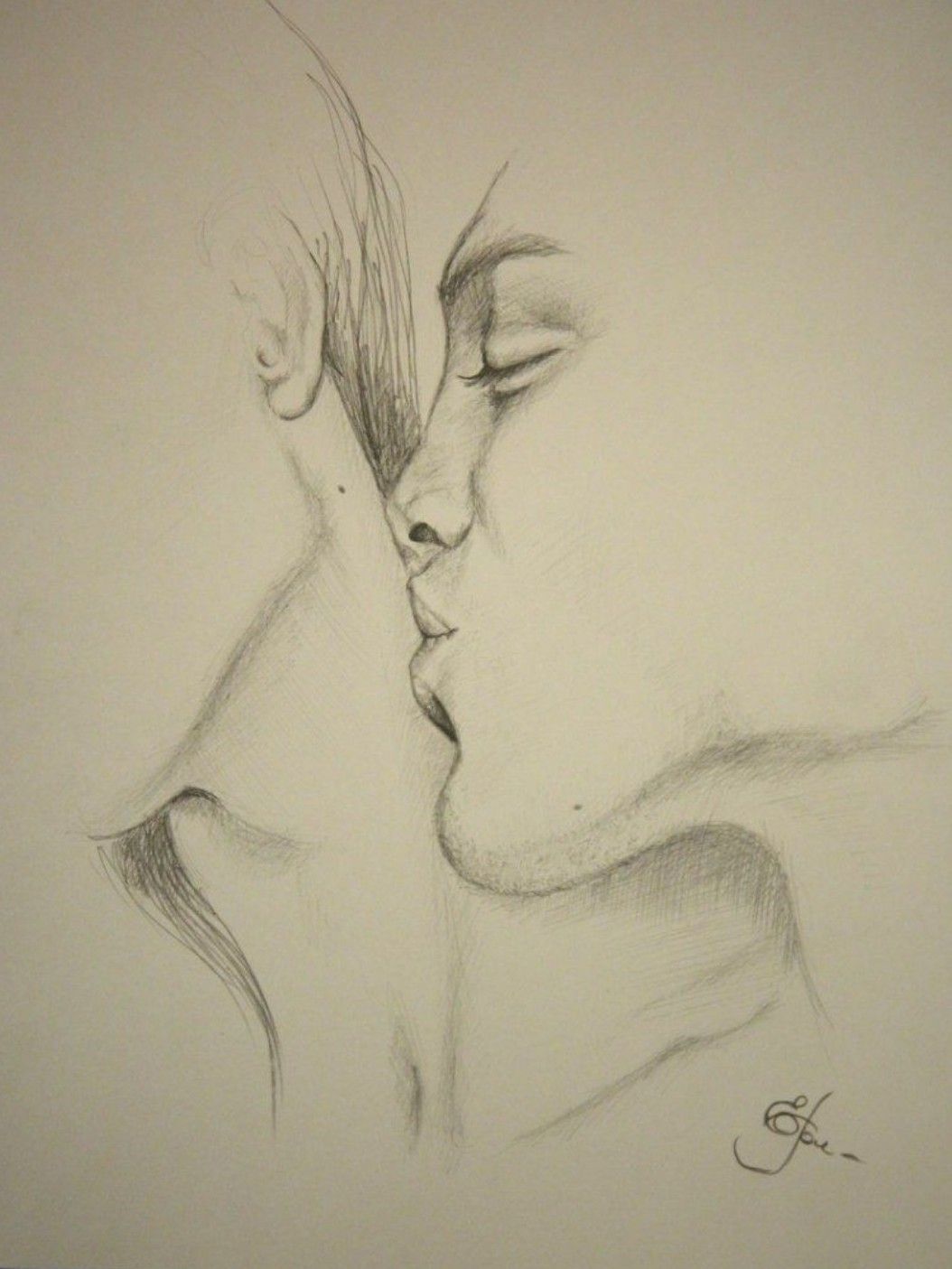 Kiss 5  Romantic paintings Line art drawings Artist aesthetic