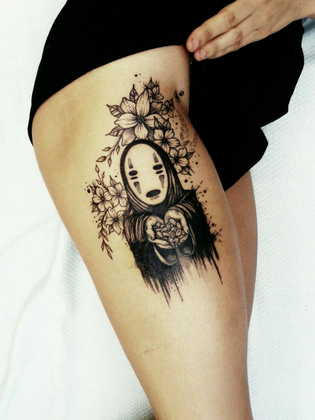 Spirited Away NoFace Faceless Kaonashi Cosplay Tattoo Sticker Temporary  Tatoo  eBay