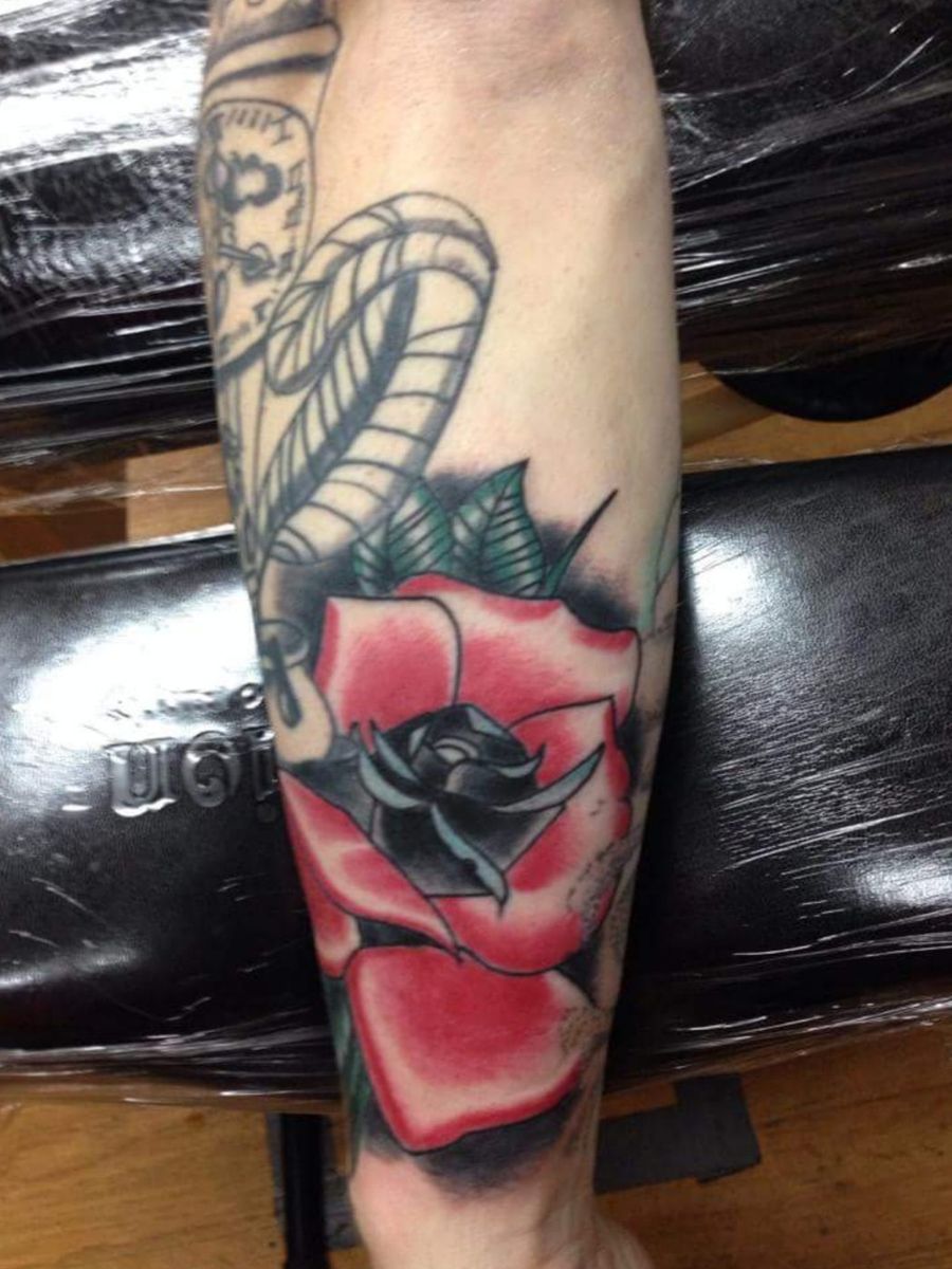 Tattoo uploaded by Matthew Brunner • Rose in full bloom by Jeff