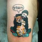 Tattoo by Kimsany #Kimsany #besttattoos #color #newschool #petportrait #corgi #dog #puppy #cute #friends #korean #portrait