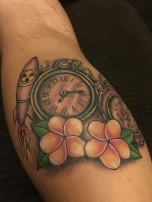 The clocks are for my kids each ones time is there birthday. They were both born on a island so my daughter got some island flowers and my son was born the day guam was suppose to get nuked by North Korea so he got a nuke missle