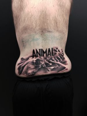 Work in progress#realistictattoo #blackandgreytattoo #paris #france #tattooartist #tattoo #realism #realistictattoos #inked #skull #animals #tattooblack 