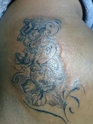 Shoulder flower tattoo