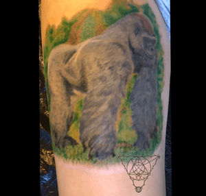 ....finished the gorilla tattoo yesterday 😉👍🏿 #thornstattoo #intenzetattooink #quantumtattooink #cheyennepen #stencilstuff #tattooed #tattoo #tattoos #tattooer #tattooartist #tattoooftheday #ink #inked #tattoomachine #cheyennehawk #cheyenne #tattoolife #tattooart #tattootime #gorillatattoo #colour