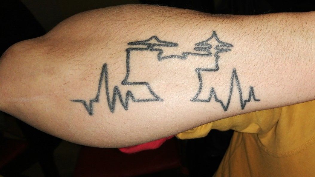 Drum beat tattoo done by Kristen Steele at Walls of Wonder Tattoo in Dover  DE   Drum tattoo Trendy tattoos Drummer tattoo
