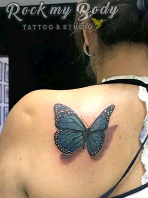 #butterflytattoo #Butterflies #tattooartist #3dtattoo #mariposa #tatuajes #blueink 