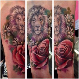 Lion and flowers color