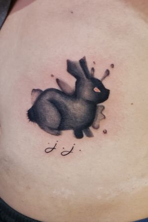 Bunny tattoo#tattoo #bunny #black #watercolor #ink #cute 