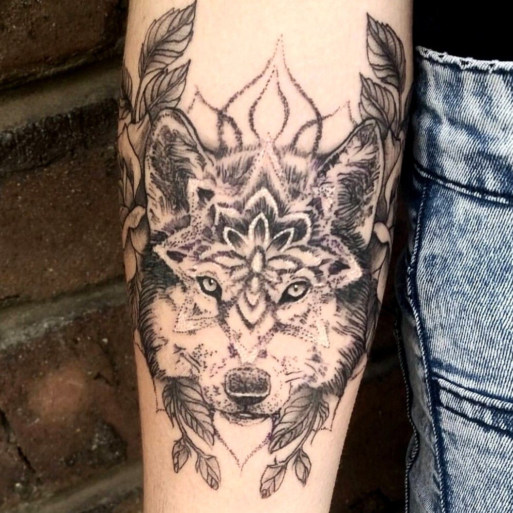 Wolf tattoo Mandala style  Tribal wolf tattoo Animal tattoos Wolf  tattoos