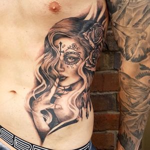 Day of the dead dream #dayofthedeadgirl #dayofthedeadtattoo #tattoo #blackandgrey #blackandgreytattoo 