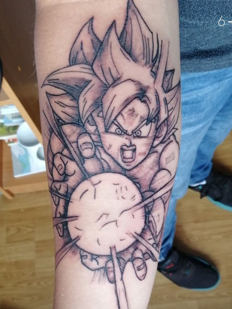 Space Tatooo Suisse  FatherSon Kamehameha  Tattoo inspired by a scene  from Dragon Ball Z where Gohan and the spirit of Goku team up to make a  Fatherson Kamehameha in order