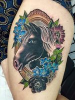 Neo trad horse and flowers