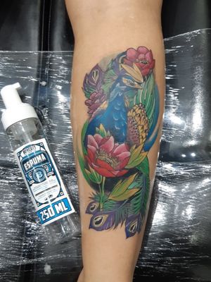 Follow me color tattoo style 