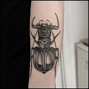 #totemica #tunguska #black #manticora #imperator #beetle #entomology #tattoo #originalsintattooshop #verona #italy #blacktattooart #tattoolifemagazine #tattoodo #blackworkers #blackwork 