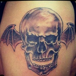 #deathbat #avengedsevenfold #skull #blackandgrey 