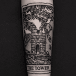 By Ilja Hummel #thetower #taro t#woodcuttattoo #blackwork #tower