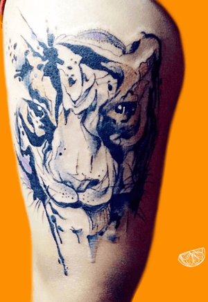  Tiger water color tattoo 