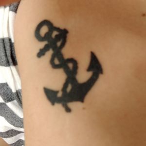 #anchortattoo on the hip by Marie Alice from #Bordeaux 