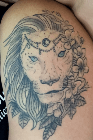 my second tattoo #lion #tattoo #love #mane #bluearm