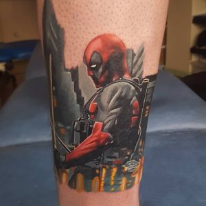 Deadpool start of new piece.#Deadpool #MarvelTattoos #marvel #comictattoo #realism #realistictattoo #tattoo #tattooart #portrait #realism #realistictattoo #tattoo #tattooart 
