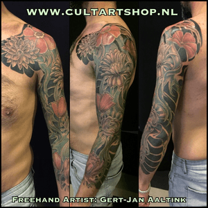 Sleeve freehand done. #cultart #nijverdal #netherlands #cultartshop #tattoo #tattoogj #aaltinktattoo #zwolle #dutch 