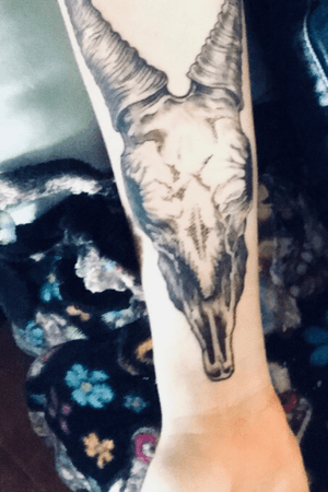 Gazelle skull on forearm
