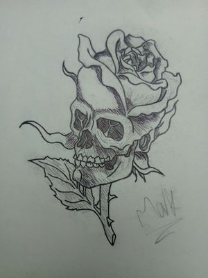 #skulltattoodesign  #skull #tattooart #rosa #tattoodesign 