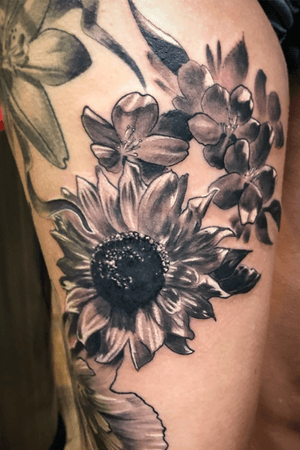Sunflower add on leg sleeve in progress