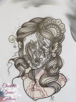 Mermaid tattoo design I've drawn, 1st of 3 drawing I'm going to be doing. #mermaid #mermaidtattoo #blackwork #somethingdifferent #sealife 