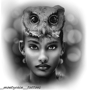 _montycain_tattoos tattoo reference “owl woman”