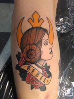 Traditional style Star Wars tattoo. 