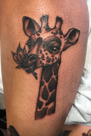 Black and grey giraffe - side calf 